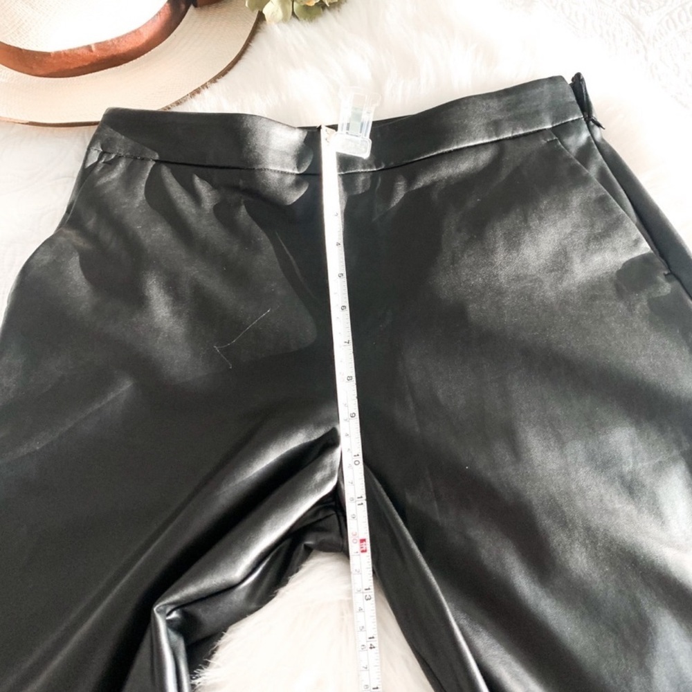 Allen Schwartz Vegan Leather Flare Ankle Black Pant Size 6 — image 6 of 8